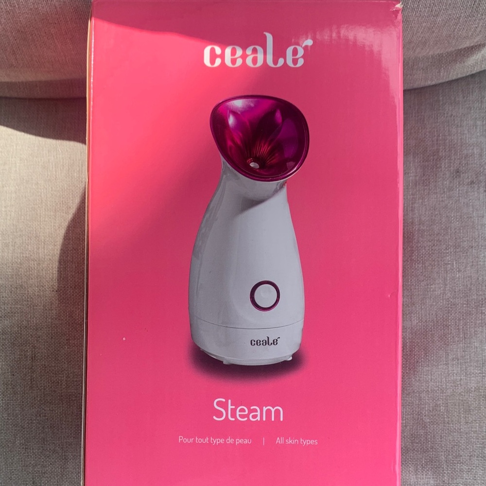 Facial Steamer - White with Pink Steam Hood